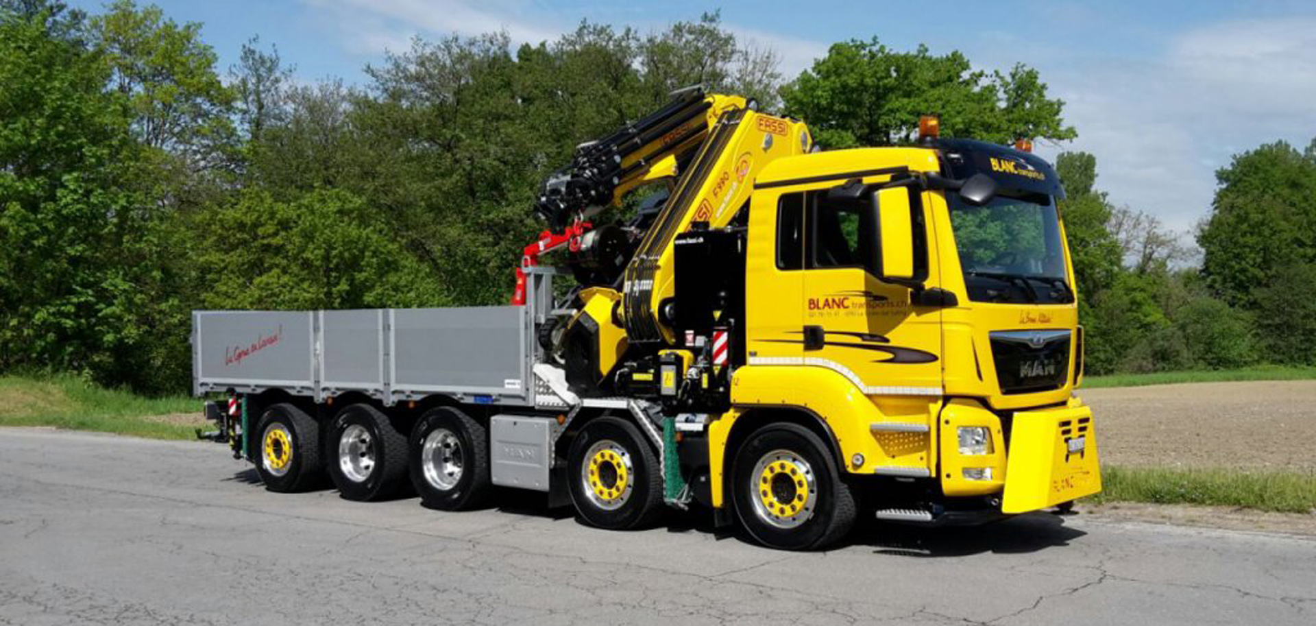 Blanc Transports Camions grue Header
